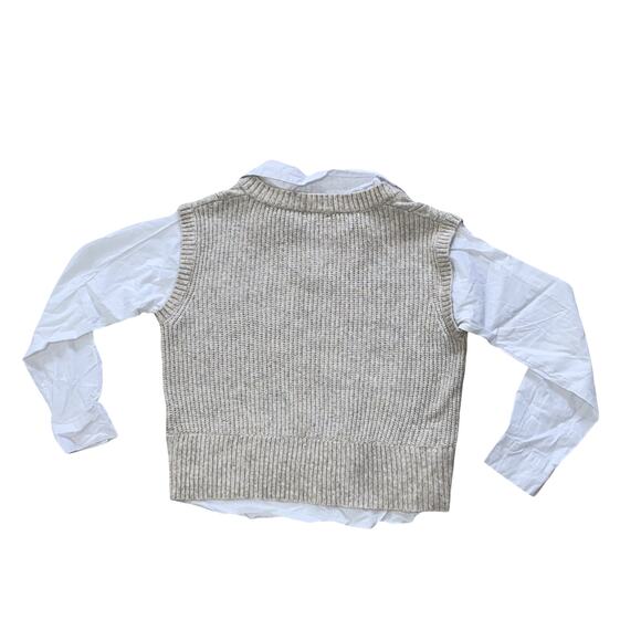 SINCERELY JULES Cable Knit Layered Blouse Sweater Vest Size M - Picture 2 of 8